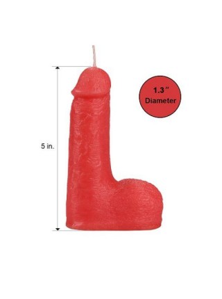 Свічка для сексуальних ігор червона у формі пінису Lovetoy Bondage Fetish Candles