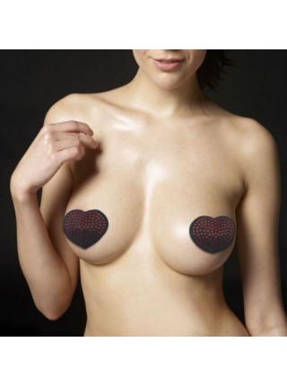 Стикині з червоними горошинками Lovetoy Reusable Red Diamond Heart Nipple Pasties