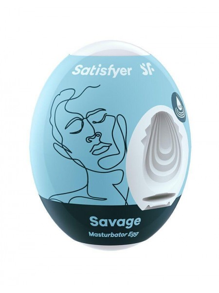 Самозмащувальний мастурбатор-яйцо Satisfyer Masturbator Egg Single Savage одноразовий не вимагає змащення