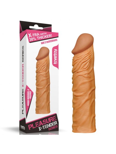 Насадка на пеніс подовжувальна Lovetoy коричневого кольору Pleasure X Tender Penis Sleeve