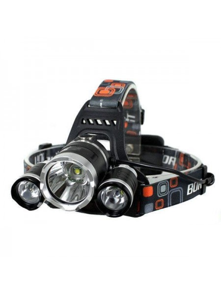 Ліхтарик налобний Bailong 3 LED-лампи RJ 3000 T6 Чорний (006142)