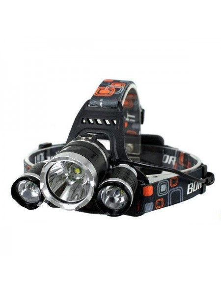 Ліхтарик налобний ліхтар 3 LED-лампи Bailong RJ 3000 T6 із зарядним пристроєм і акумуляторами (006142)