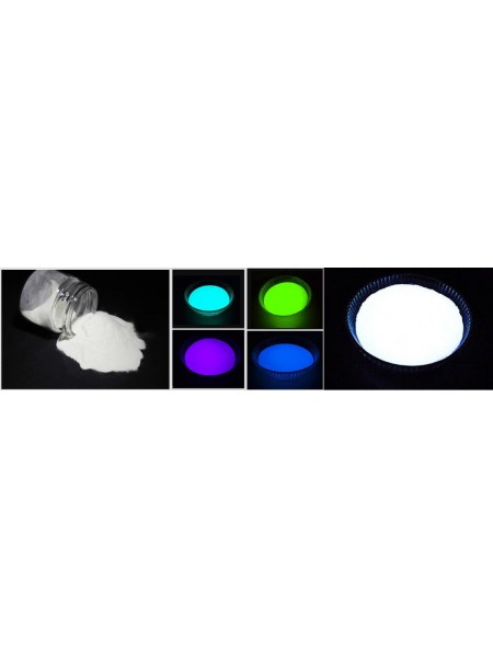 Комплект з 5 барвників Білого/кольорового Люмінофора СВІТИТЬСЯ порошку люминесцента ТМ Просто і Легко, 10 м