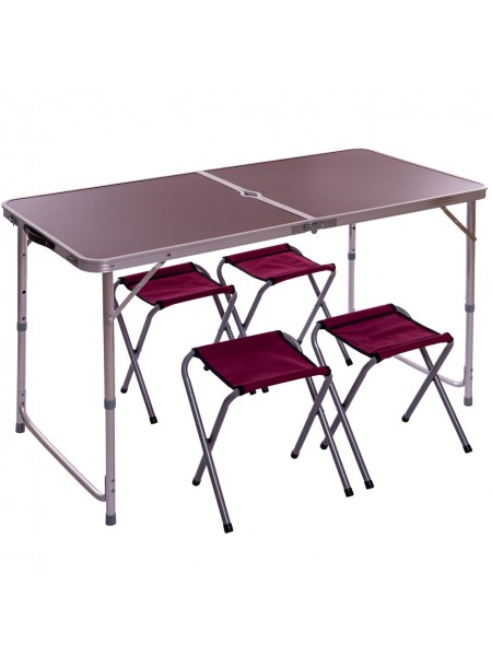 Набір для пікніка стіл + 4стула SP-Sport 8278 р-р столу 60х120 см Алюміній, ДСП