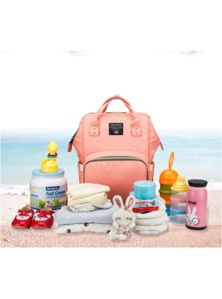 Рюкзак для мами LEQUEEN з термокишенею й органайзером (RDM Pink)