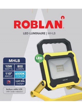 Прожектор ліхтар акумуляторний Roblan MHLB10B 10 W з функцією Powerbank 4 режими
