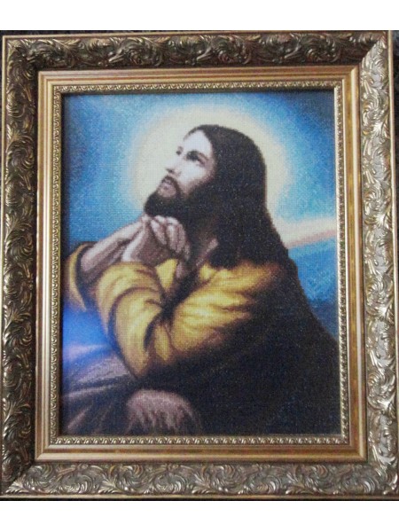 Ікона «Молитва Господня» ручної роботи вишита хрестом