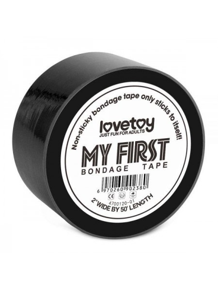Липка стрічка чорна скотч для бондажу Lovetoy Sticky Bondage Tape