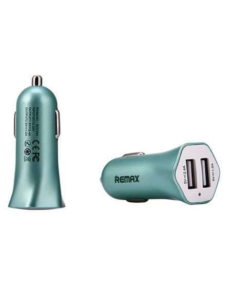 Зарядний автомобільний пристрій Remax 2USB 2.4A RC-C204 Бірюзовий (079 288 091 09992)