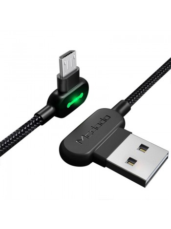 Кабель USB Micro USB Mcdodo з двостороннім USB роз'ємом LED-індикацією 1.2 м Чорний (10066)