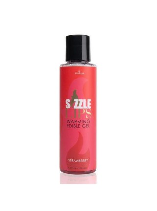 Зігрівальний масажний гель їстівний Sensuva — Sizzle Lips Strawberry полуниця 125 мл (SO3210)