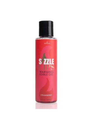 Зігрівальний масажний гель їстівний Sensuva — Sizzle Lips Strawberry полуниця 125 мл (SO3210)