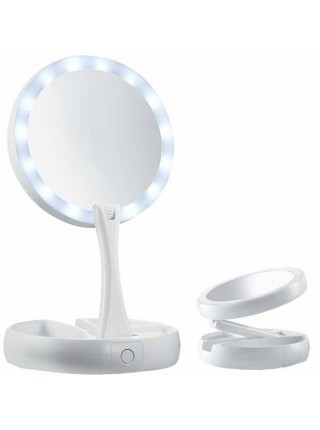 Косметичне дзеркало My Folday Mirror для макіяжу з Led-підсвіткою кругле настільне