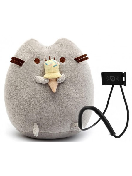 Набір М'яка іграшка кіт з морозивом Pusheen cat Сірий + подарунок (vol-1044)