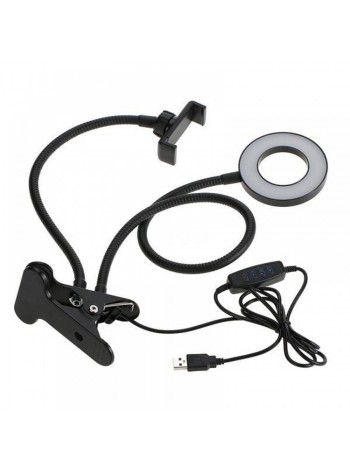 Тримач гнучкий VigohA Professional Live Stream для телефона на прищіпці з селфі LED кільцем