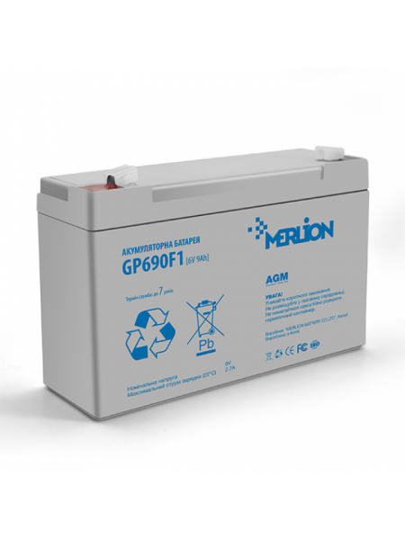 Акумуляторна батарея Merlion AGM GP690F1 6 V 9 Ah