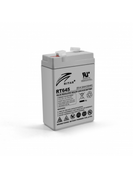 Акумуляторна батарея AGM Ritar RT645 6 V 4.5 Ah