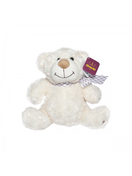 М'яка дитяча іграшка ведмідь white з бантом 33 см Grand DD651987