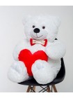 Плюшевий ведмедик із серцем Mister Medved Бірі 110 см Білий