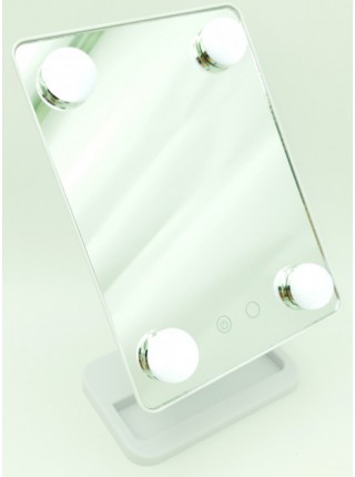 Дзеркало для макіяжу з LED-підсвіткою на підставці Cosmetie Mirror HH083 білий