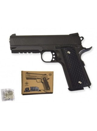 Іграшковий пістолет на кульках "Colt 1911 Rail" Galaxy G25 метал чорний