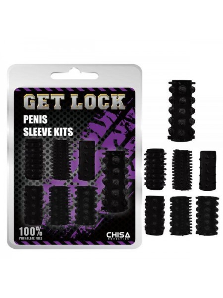 Чорний набір насадок для додаткової стимуляції Chisa Penis Sleeve Kits