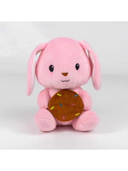 М'яка іграшка KidsQo Зайчик Кримочок 22 см рожевий (KD724)
