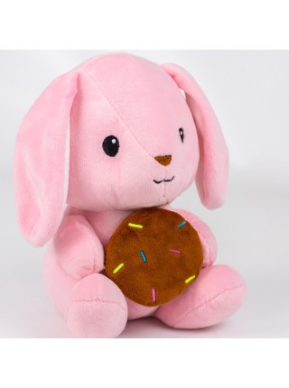 М'яка іграшка KidsQo Зайчик Кримочок 22 см рожевий (KD724)