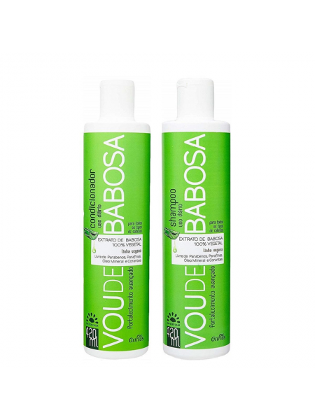 Набір для зміцнення й оздоровлення волосся Griffus Kit Shampoo+Condicionador Linha Vegana Vou de Babosa 420+420