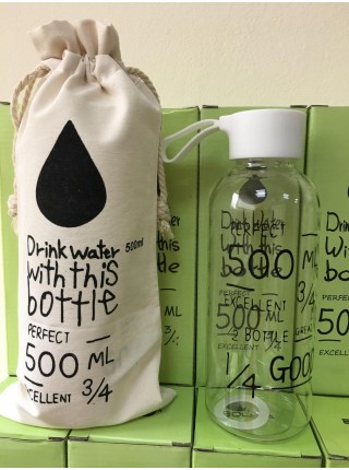 Пляшка для напоїв New Bottle з різними написами і шнурочком власникам 500 мл