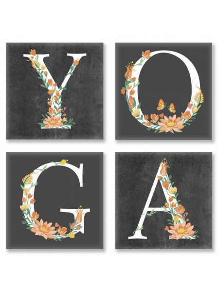 Набір для розпису за номерами Ідейка YOGA лофт 18х18 см 4 шт. CH118