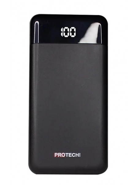Зовнішній акумулятор Power Bank ProTech B-06 LCD LED Ліхтарик 30000 mAh Black (3_02405)
