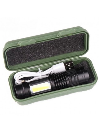 Ліхтар міні ручний акумуляторний кишеньковий Police BL-525 XPE+COB microUSB з zoom Зарядний кабель (5389)