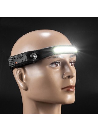 Ліхтарик налобний гнучкий Bailong Led BL-G28+XPE+СOB акумуляторний з ік-датчиком руху W689-1 (W689-1)