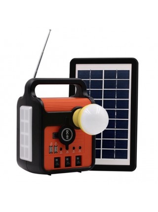 Генератор павербанк Mini Solar 25 Вт сонячною панеллю радіо та LED лампочками