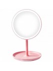 Настільне дзеркало з LED-підсвіткою і підставкою під прикраси Mine 28х18 см Рожевий (hub_lt5j4w)