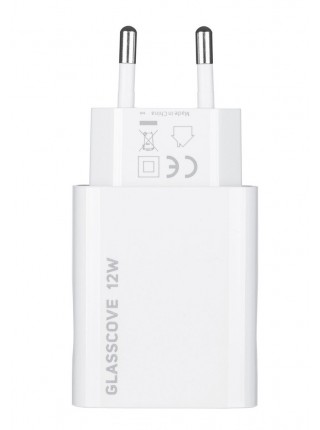 Мережевий зарядний пристрій Glasscove TC-012A 2.4 A 12 W 2xUSB White (3_00662)