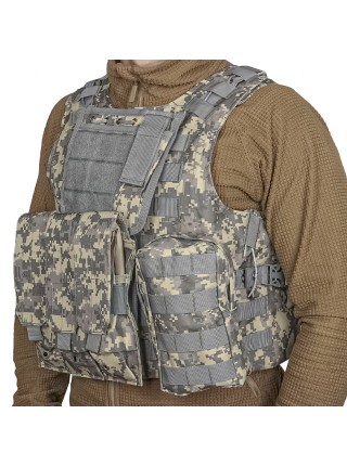 Жилет тактичний розвантажувальний військовий AOKALI Outdoor А56 One Size Camouflage ACU (5360-55755)