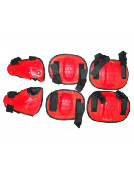 Дитячий комплект для захисту SUNROZ Kids Protector колін, ліктів, зап'ясть під час катання Червоний (SUN8644)