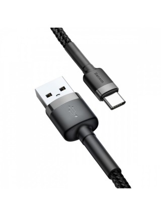 Дата кабель Baseus Cafule Type-C Cable 2 A (3m) (Чорний/Сірий) 923455