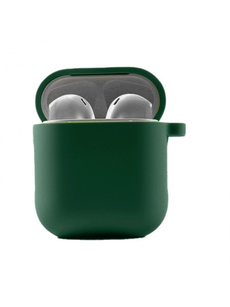 Силіконовий футляр Epik з мікрофіброю для навушників Airpods 1/2 Зелений/Pine green 1064812