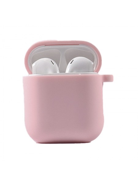 Силіконовий футляр Epik з мікрофіброю для навушників Airpods 1/2 Рожевий/Pink Sand 1064819