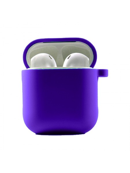 Силіконовий футляр Epik з мікрофіброю для навушників Airpods 1/2 Фіолетовий/Ultra Violet 1064826