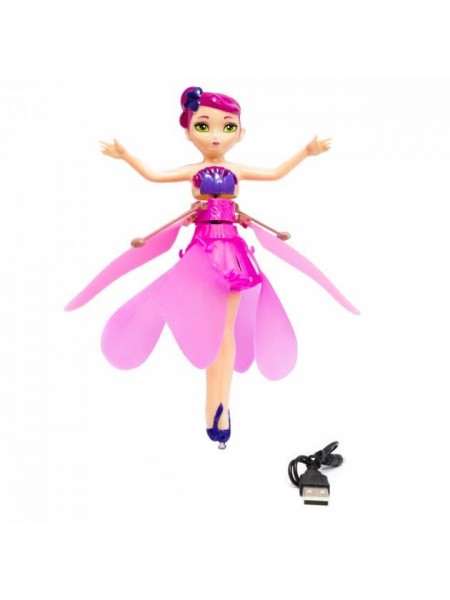 Інтерактивна лялька Flying літаюча фея із зарядкою від USB 20 см Рожева 3586 (489087)