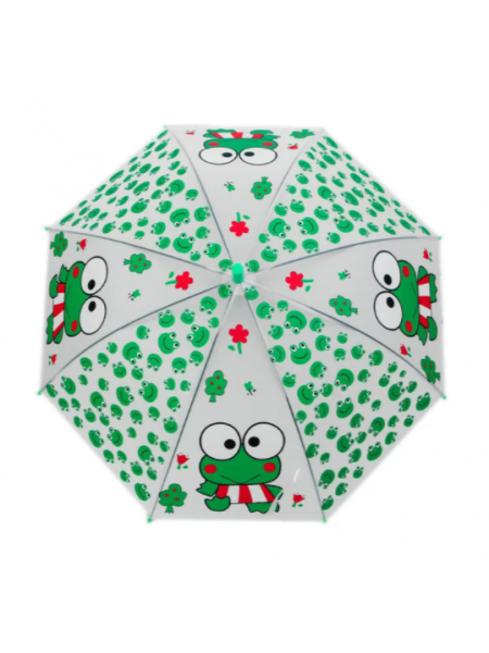 Дитяча парасолька-тростина SUNROZ Animals Kids Umbrella напівавтомат "Жабка" 75 см 8 спиць (SUN8784)