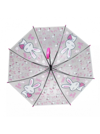 Дитяча парасолька-тростина SUNROZ Animals Kids Umbrella напівавтомат "Зайчик" 75 см 8 спиць (SUN8785)