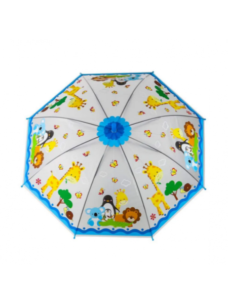 Дитяча парасолька-тростина SUNROZ Cartoon Umbrella напівавтомат "Тварини" 81 см 8 спиць (SUN8793)