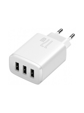 Зарядний пристрій USB Baseus Compact CCXJ020102 3USB QC White