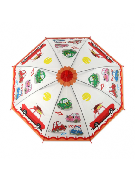 Дитяча парасолька-тростина SUNROZ Cartoon Umbrella напівавтомат "Автомобілі" 81 см 8 спиць (SUN8797)