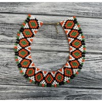 Кольє-силянка із чеського бісеру HatynkaUA Necklace намисто ручної роботи до вишиванки (SUN999_42)